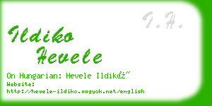 ildiko hevele business card